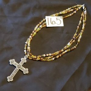 Beauty fall Colors Seed Beads with Cross